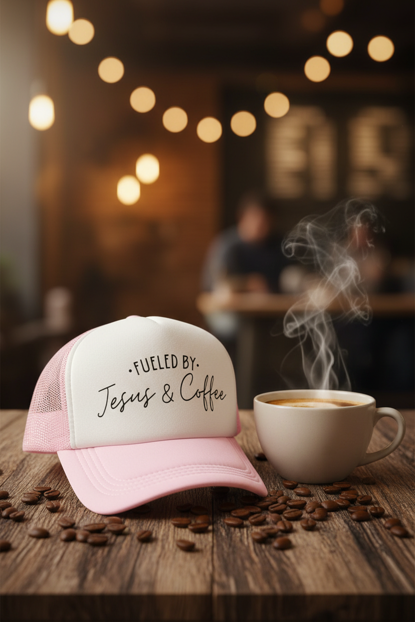 “Fueled by Jesus & Coffee” Trucker hat